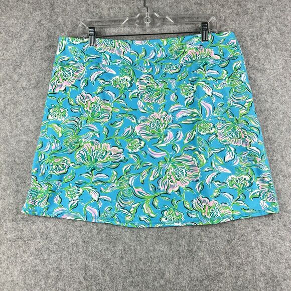 Lilly Pulitzer Luxletic Maryana Skort Skirt Womens XL Floral Cumulus Blue Pink - Picture 4 of 10